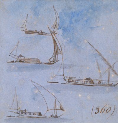 Studien von Booten auf dem Nil von Edward Lear